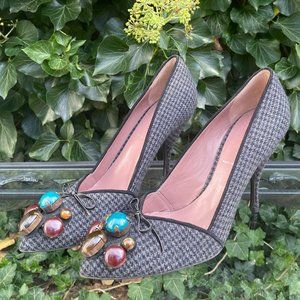 NEW! Miu Miu Tweed Pumps EU 38